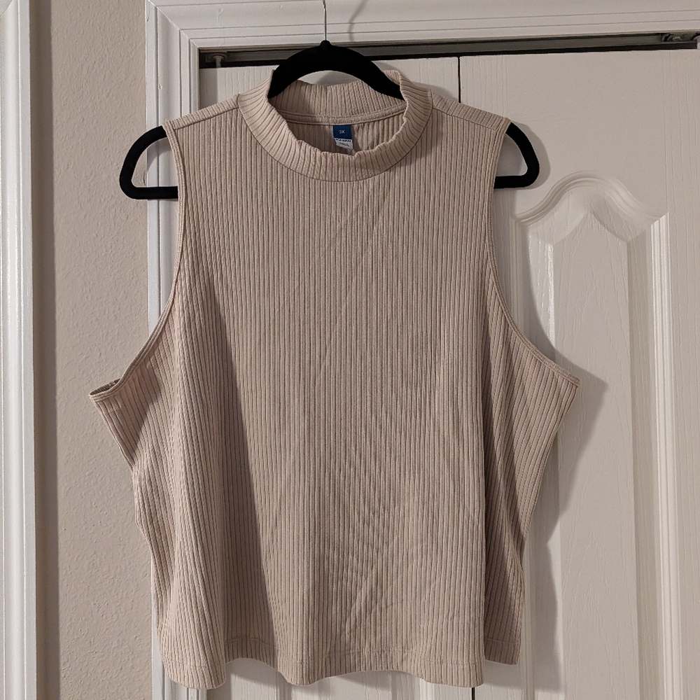 Old Navy Ribbed Tan Muscle Tee